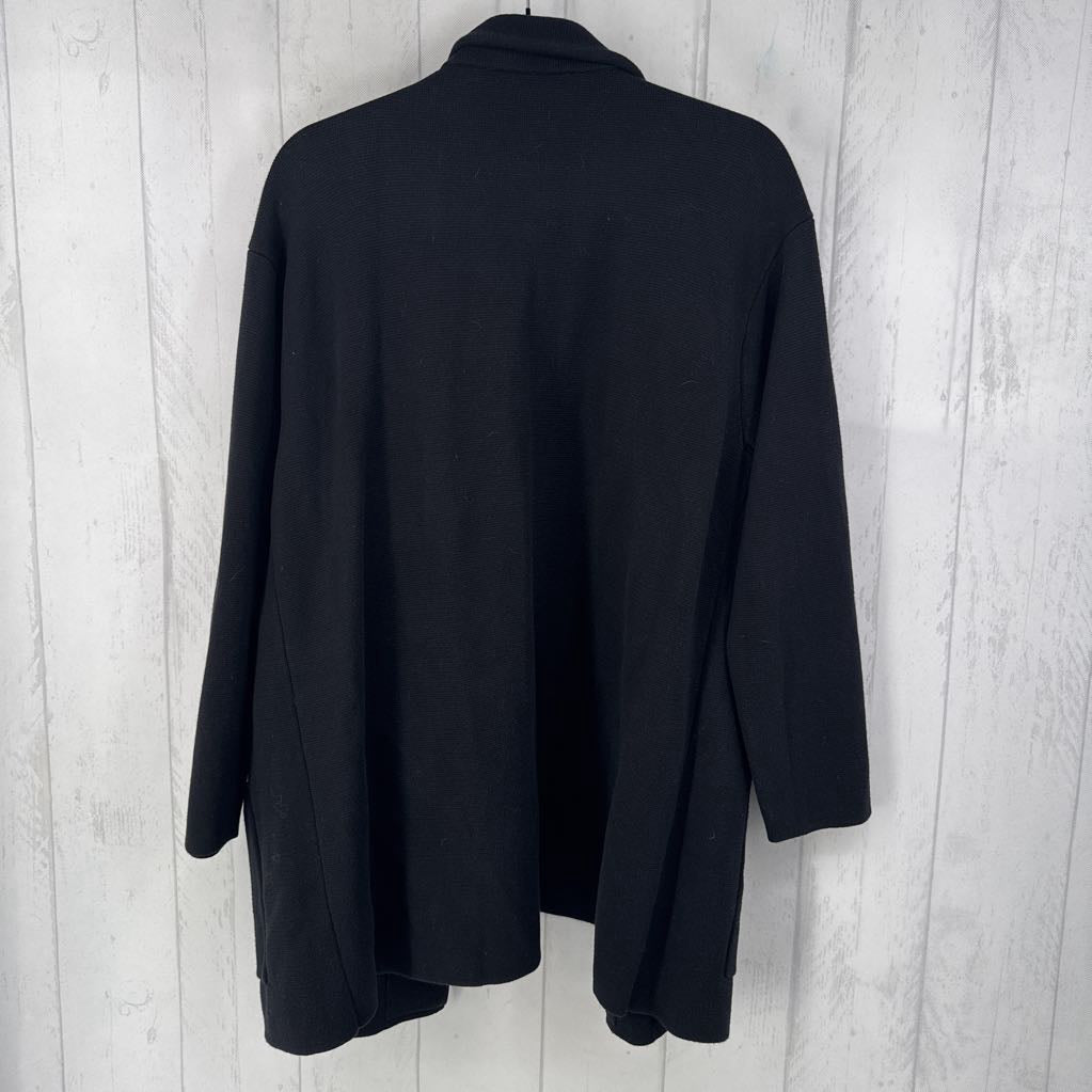 1x l/s open collar pocket cardigan