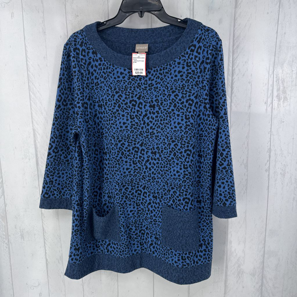 L animal print tunic sweater