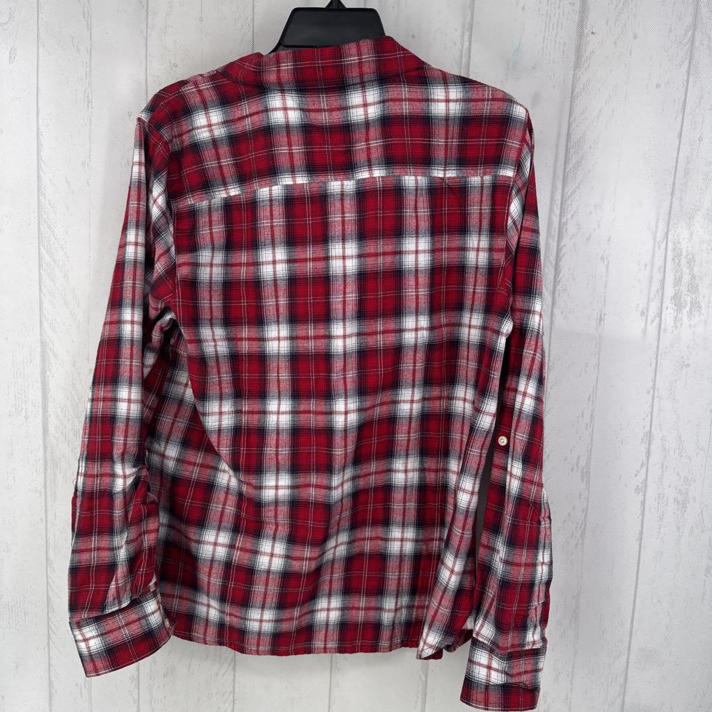 L plaid button down l/s top