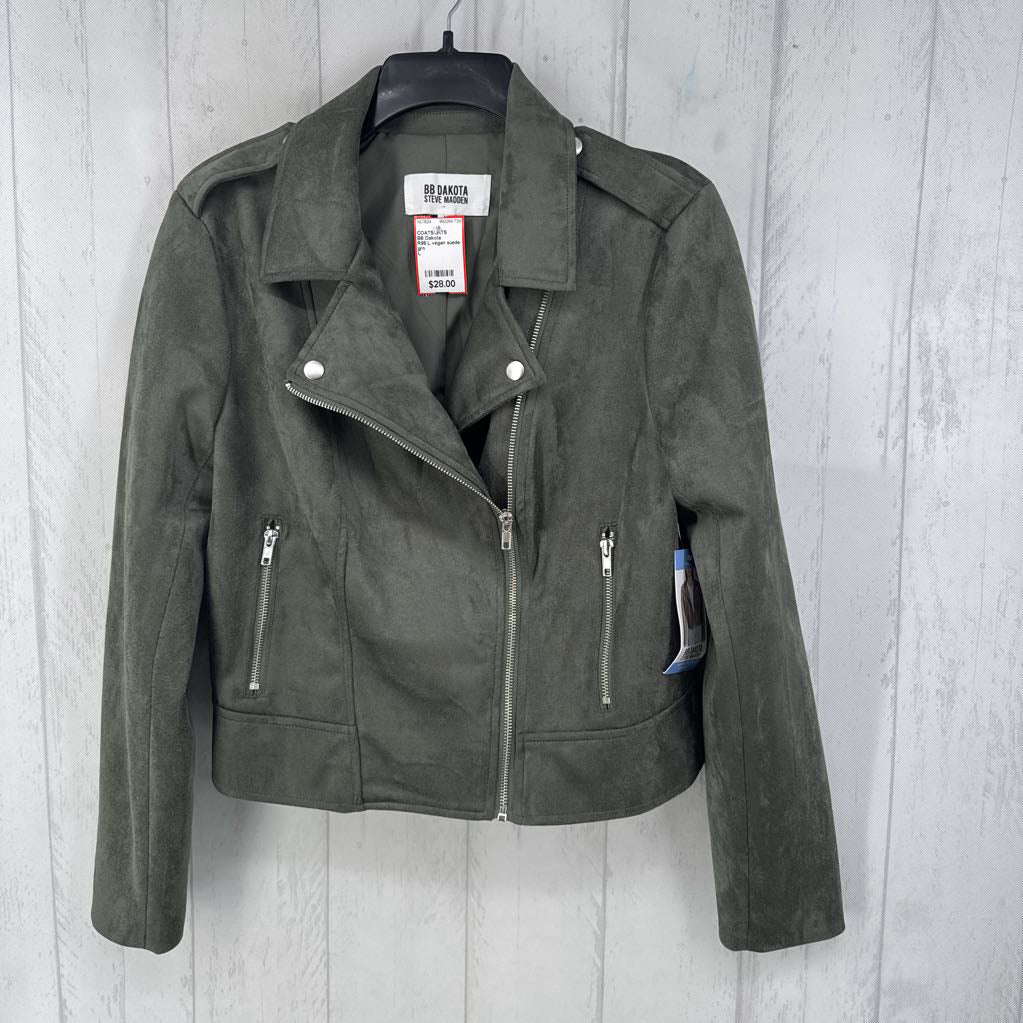 R99 L vegan suede moto jacket