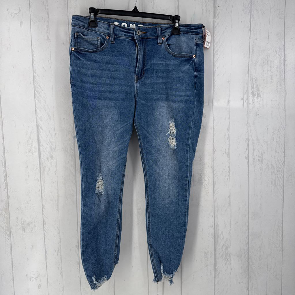 15 high rise skinny distressed jeans