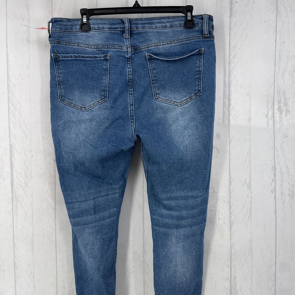 15 high rise skinny distressed jeans