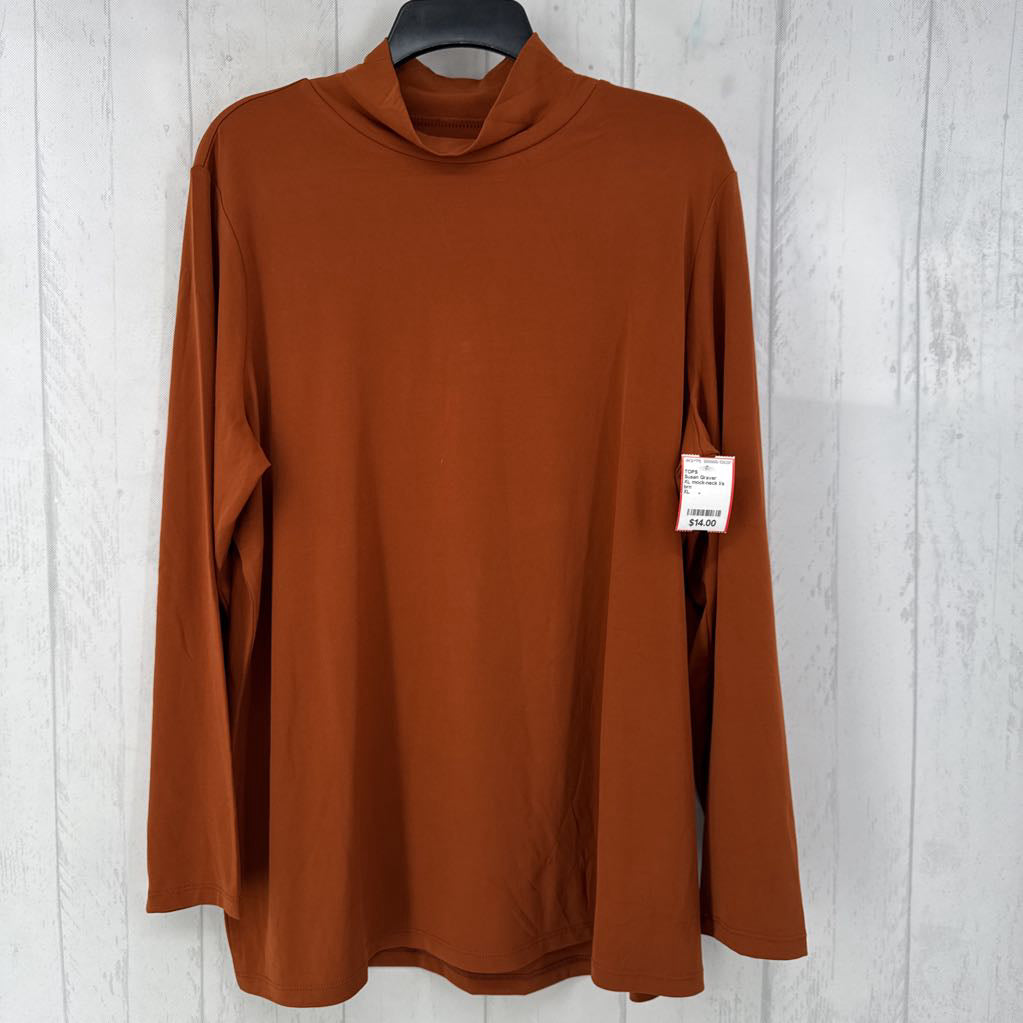 XL mock-neck l/s top