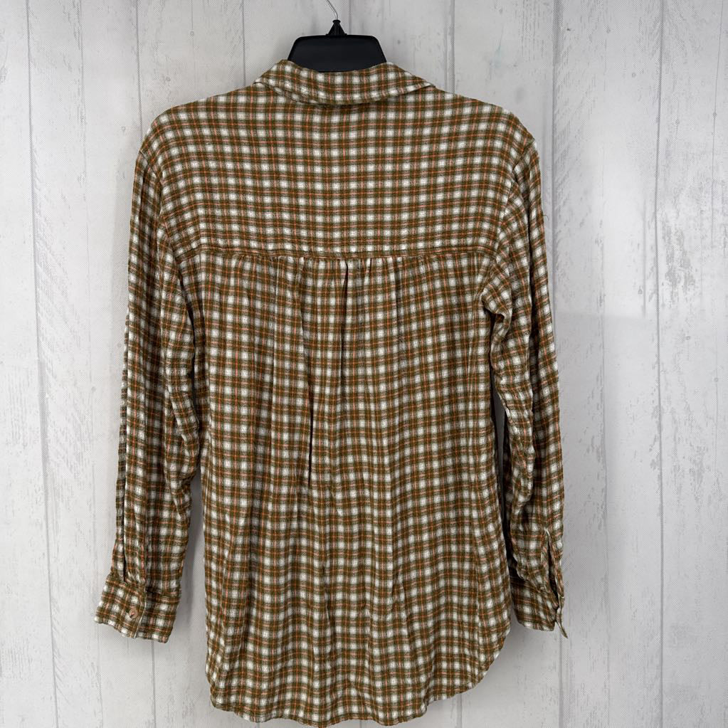 XS plaid button down l/s top