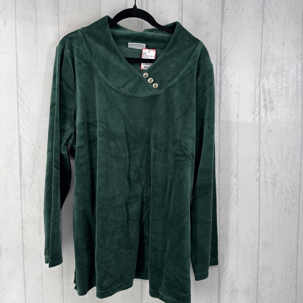 1X velvet v-neck l/s tunic