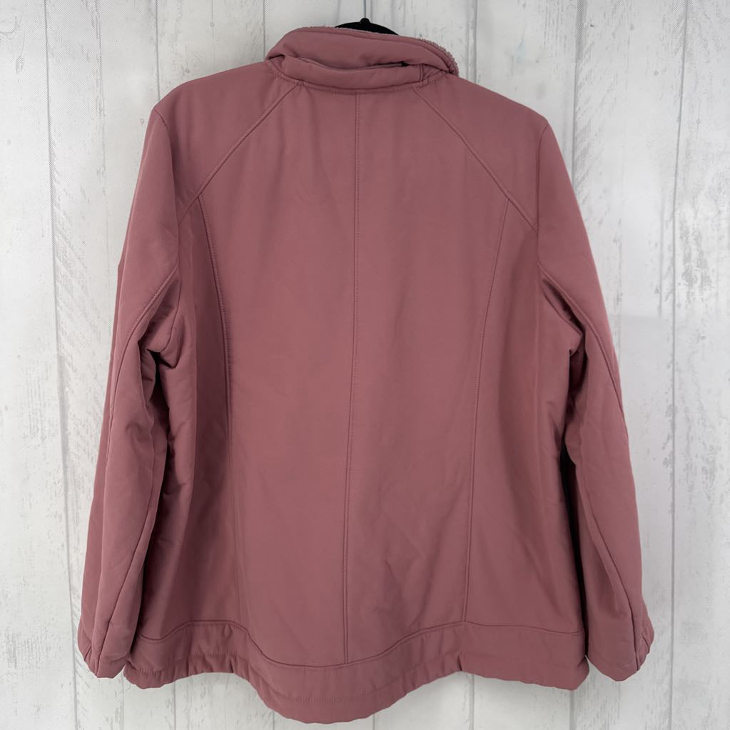 XXL faux fur lined zip coat