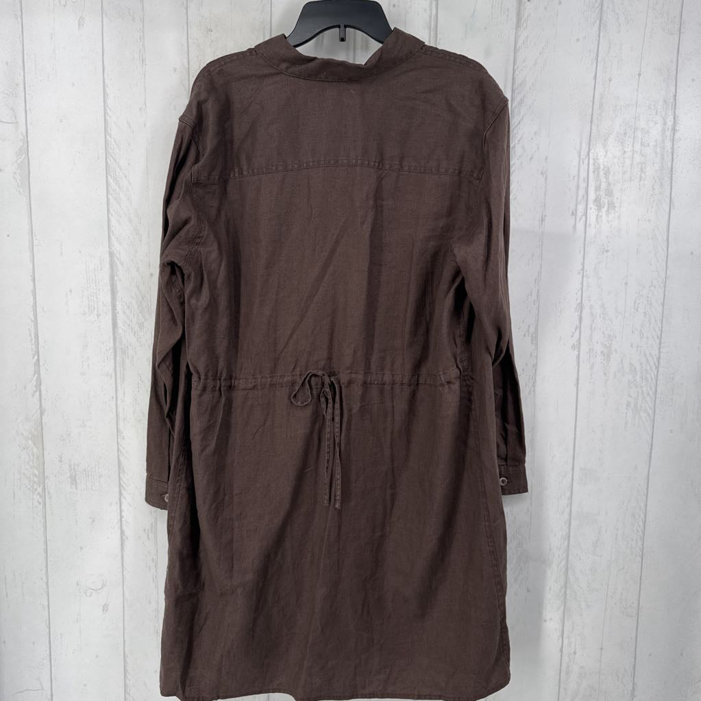 XL linen button down l/s dress