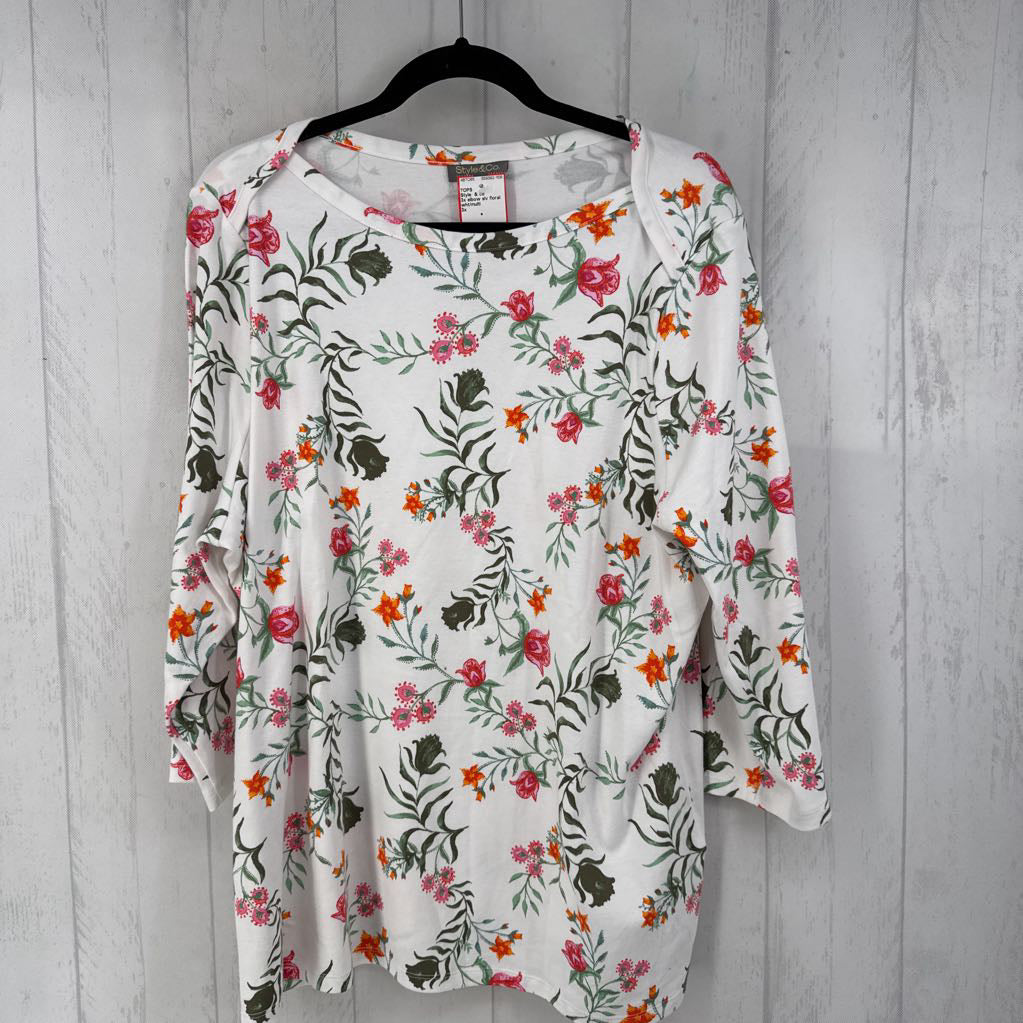 3x elbow slv floral top