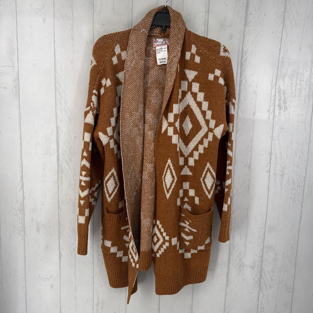 L aztec print cardi