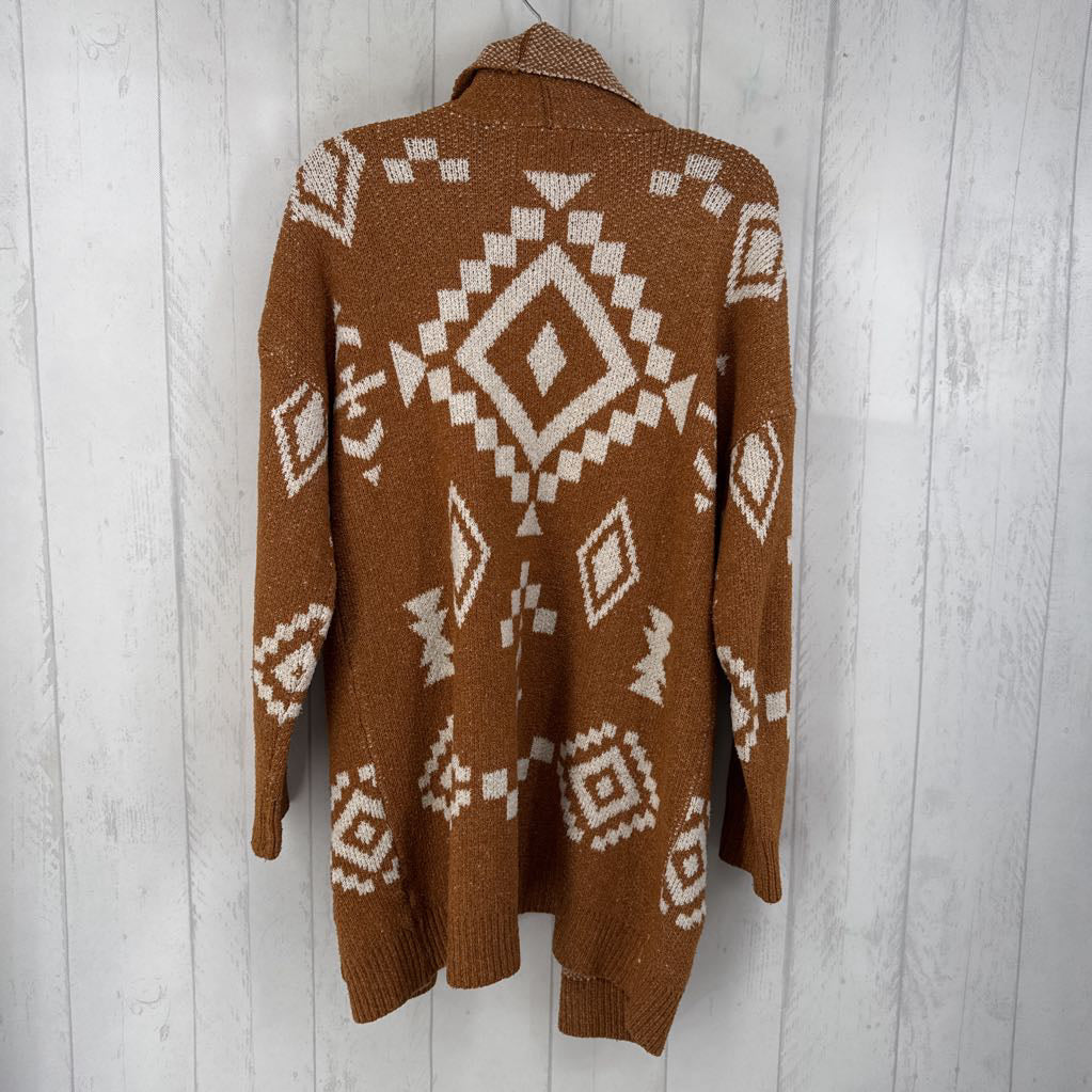 L aztec print cardi