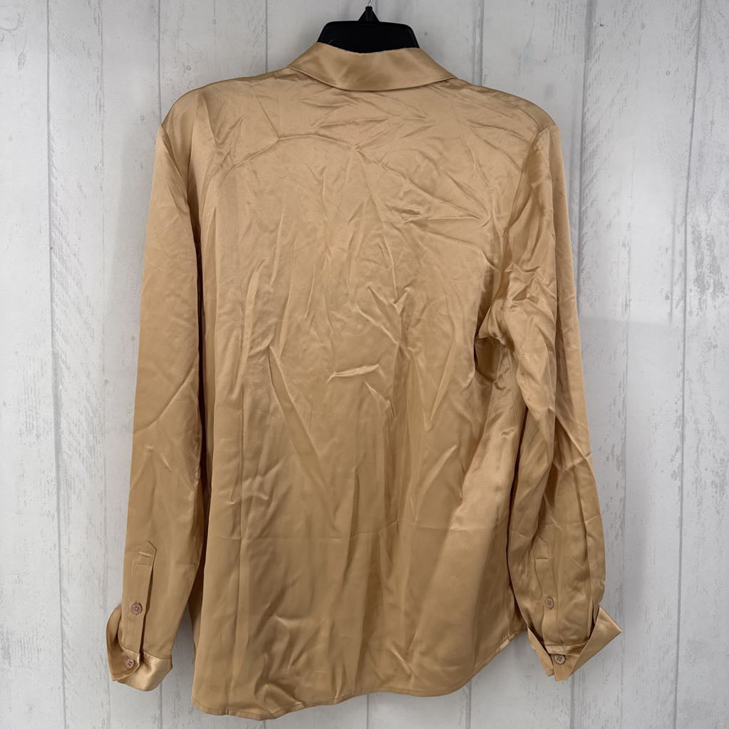 L silk button down l/s top