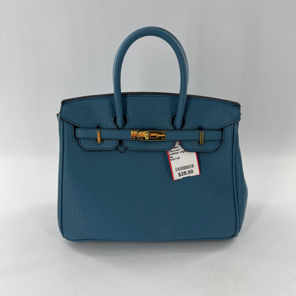 pebbled vegan leather handbag