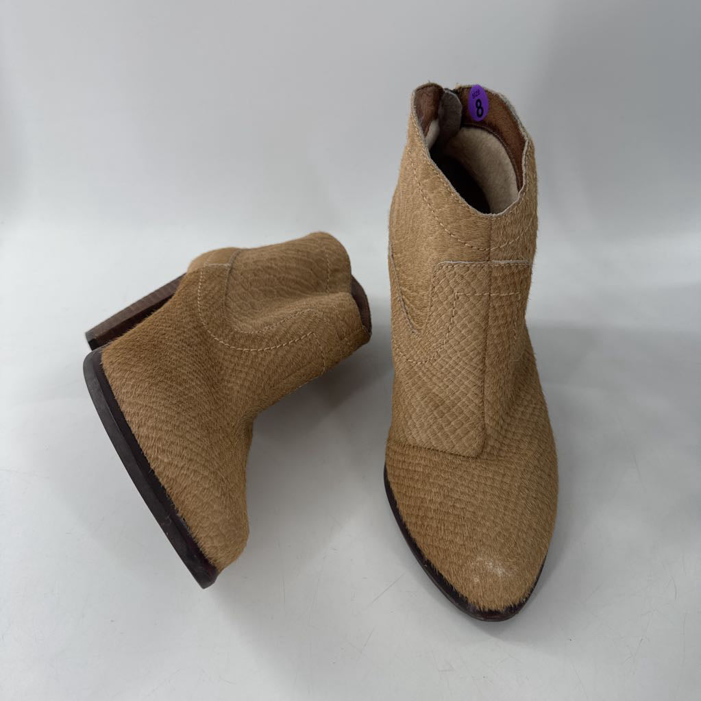 8 calf hair/snakeskin ankle boot