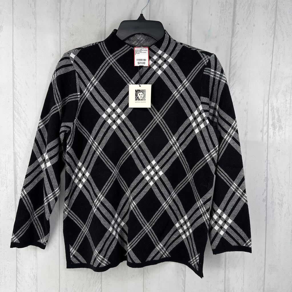 R99 S mock neck plaid sweater