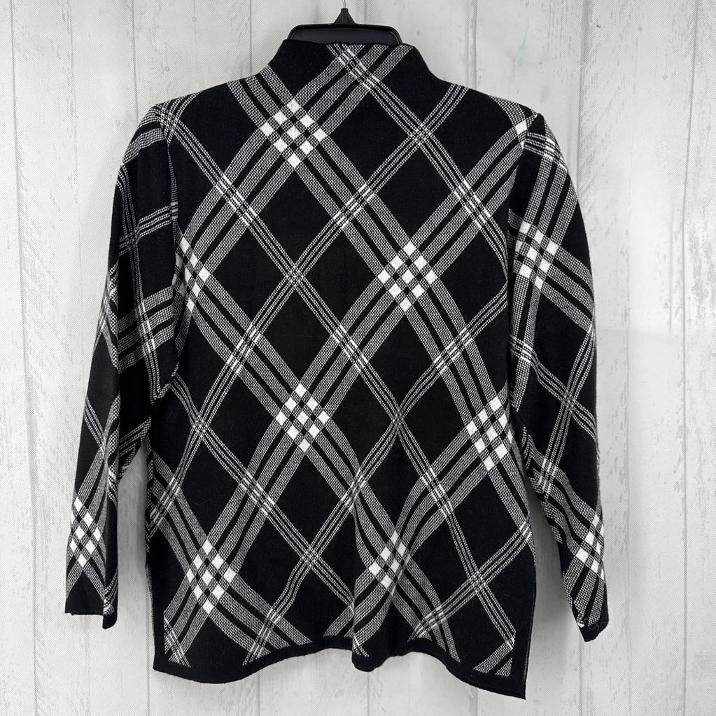 R99 S mock neck plaid sweater