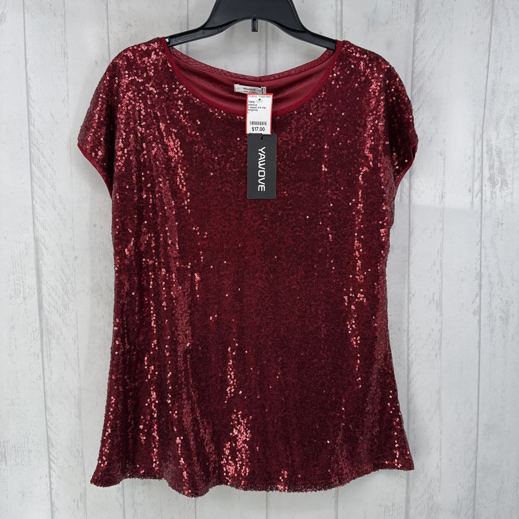 L sequin s/s top