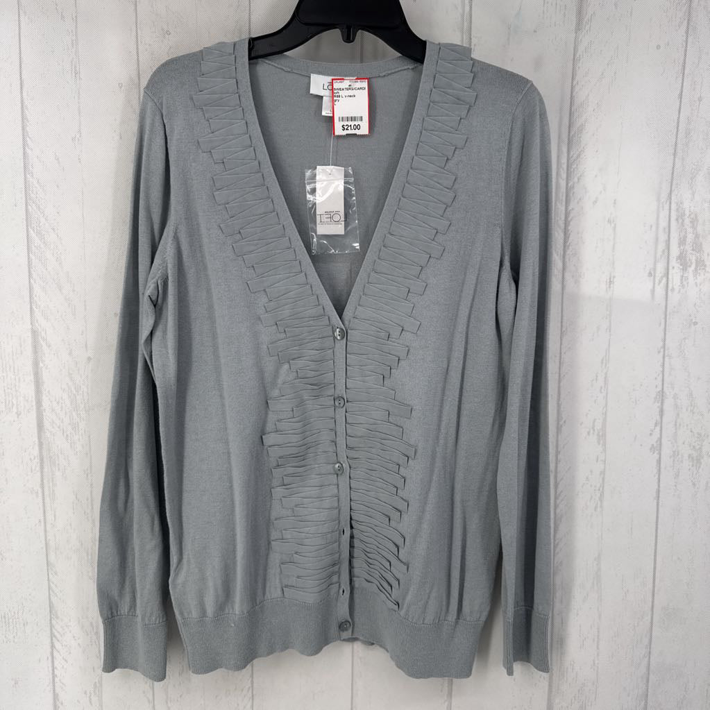 R69 L v-neck button front cardi