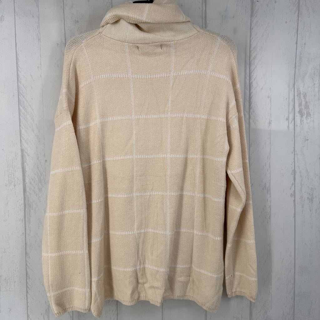 S checkered cowl neck sweater