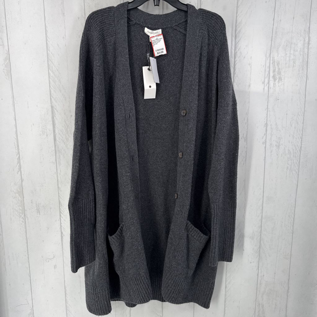 R89 2X button front long cardi