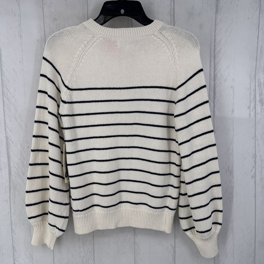 XS striped button front sweater