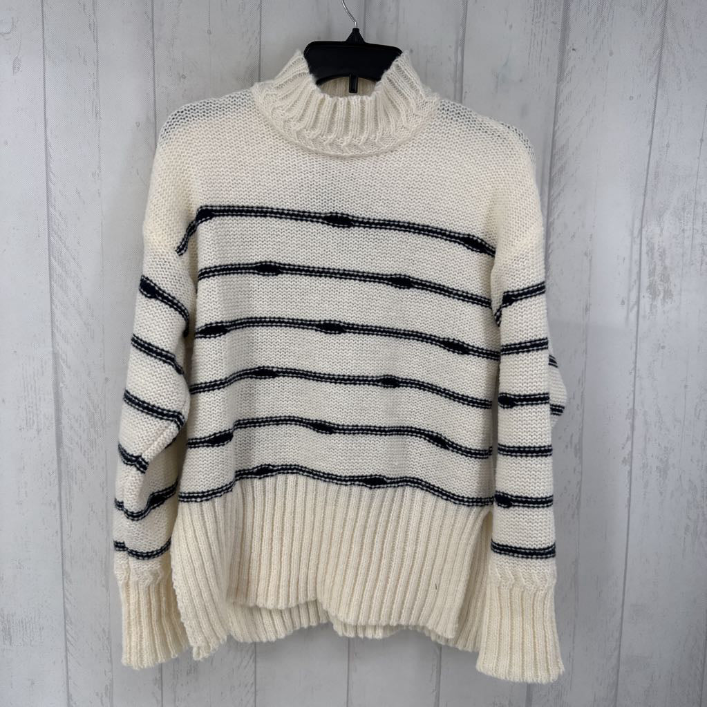 M l/s t-neck stripe sweater