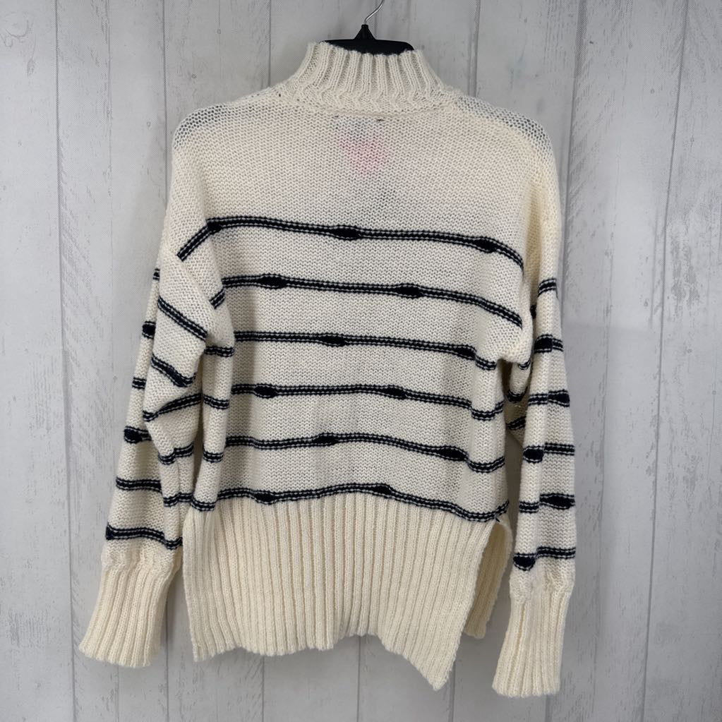 M l/s t-neck stripe sweater