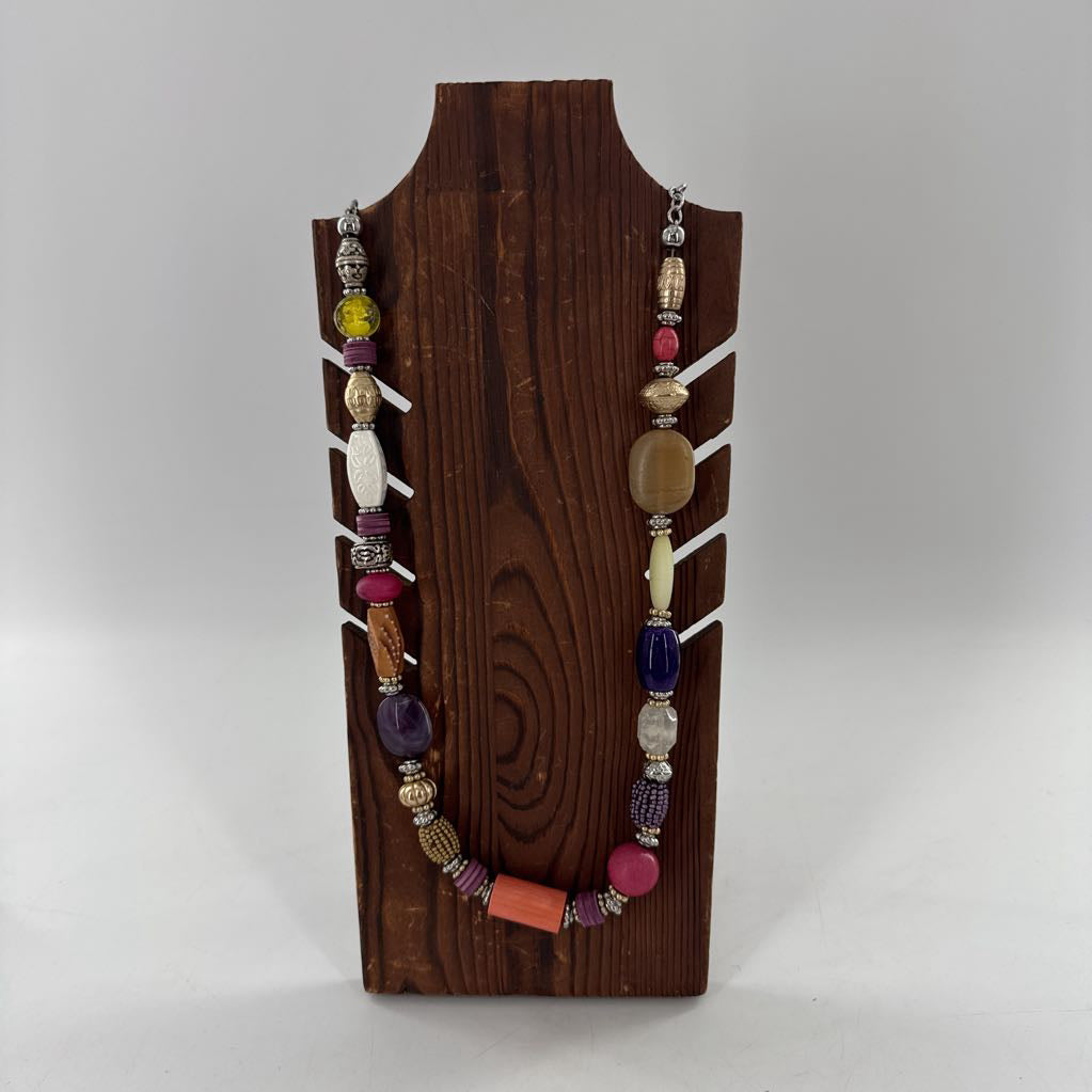 19" long beaded necklace