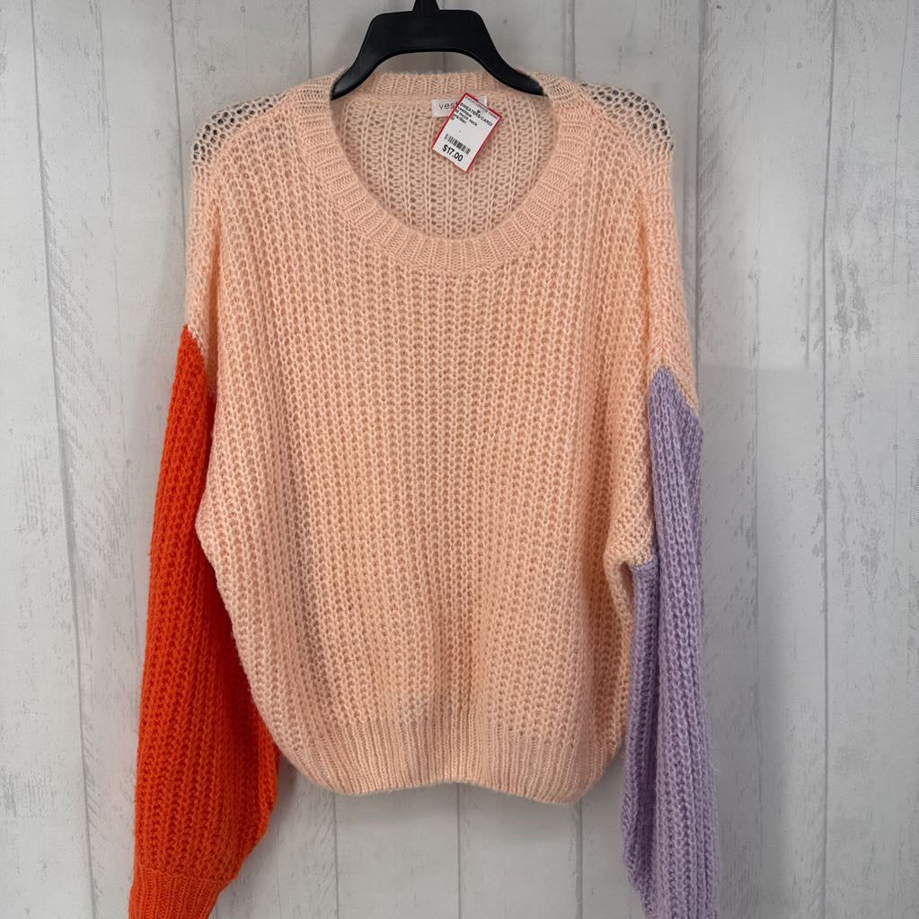 M mock neck colorblock sweater