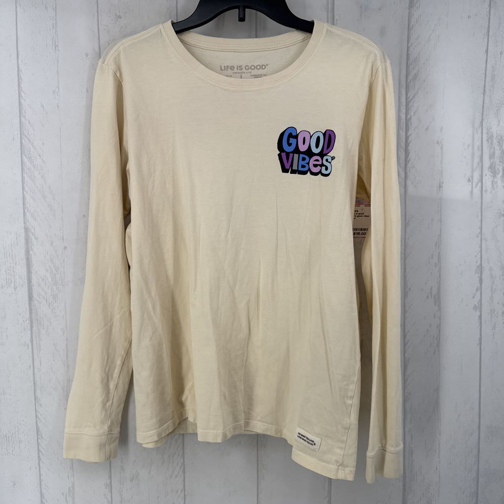 L l/s good vibes top
