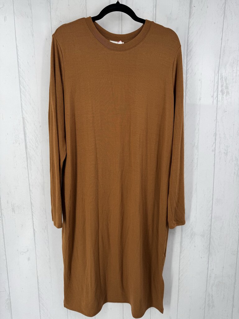 XXL l/s crew neck maxi dress
