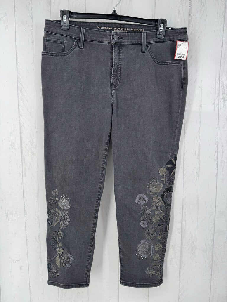 14 flo embroidered slim leg jean