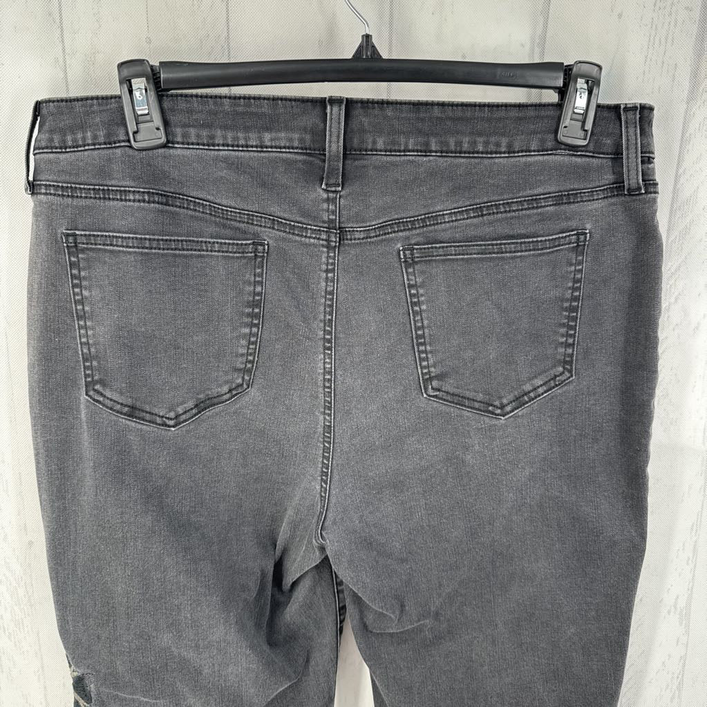 14 flo embroidered slim leg jean