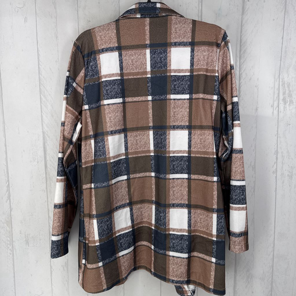 XXL l/s open plaid blazer