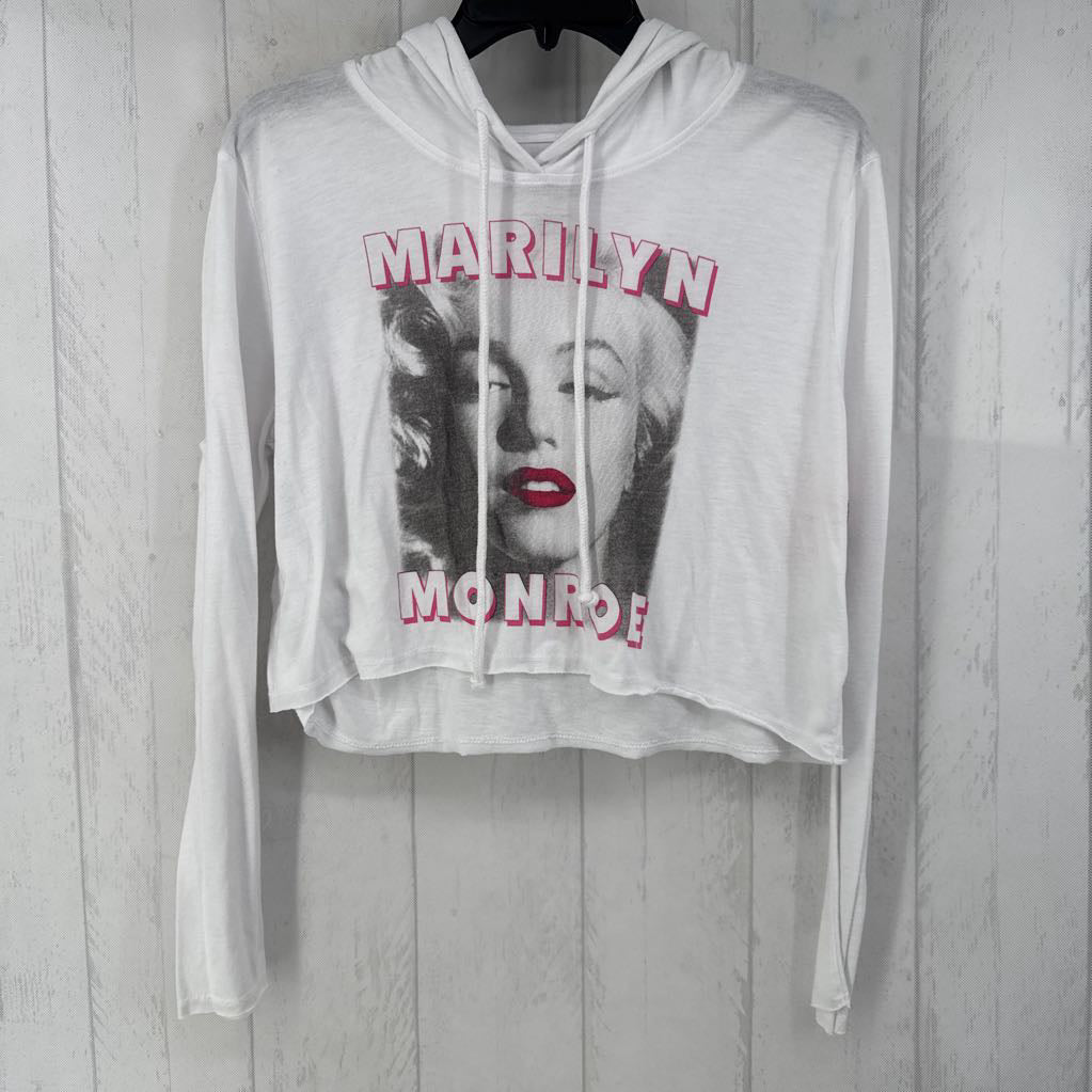 L l/s marilyn monroe crop top w/ hood