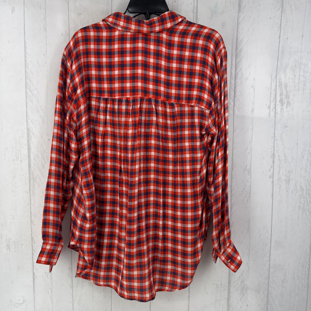 R60 M plaid button down l/s top