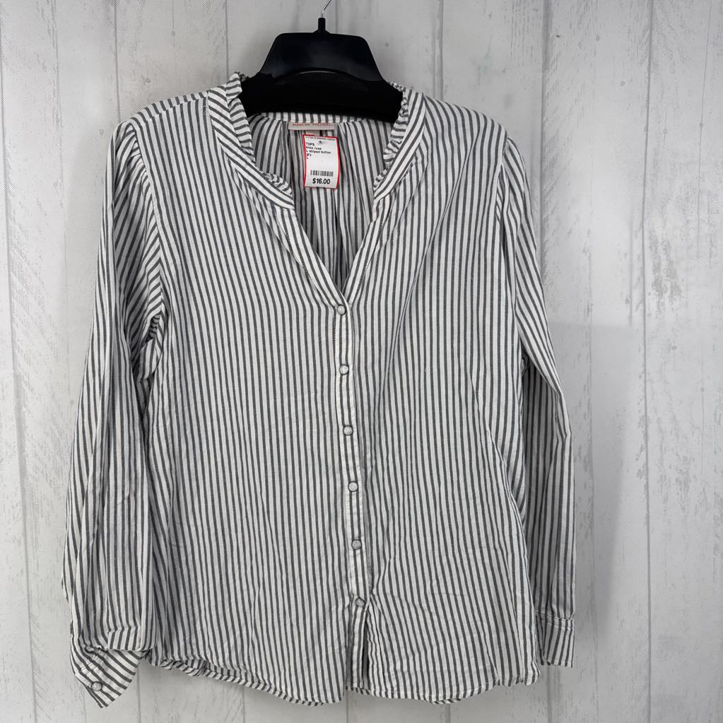 L striped button down l/s top