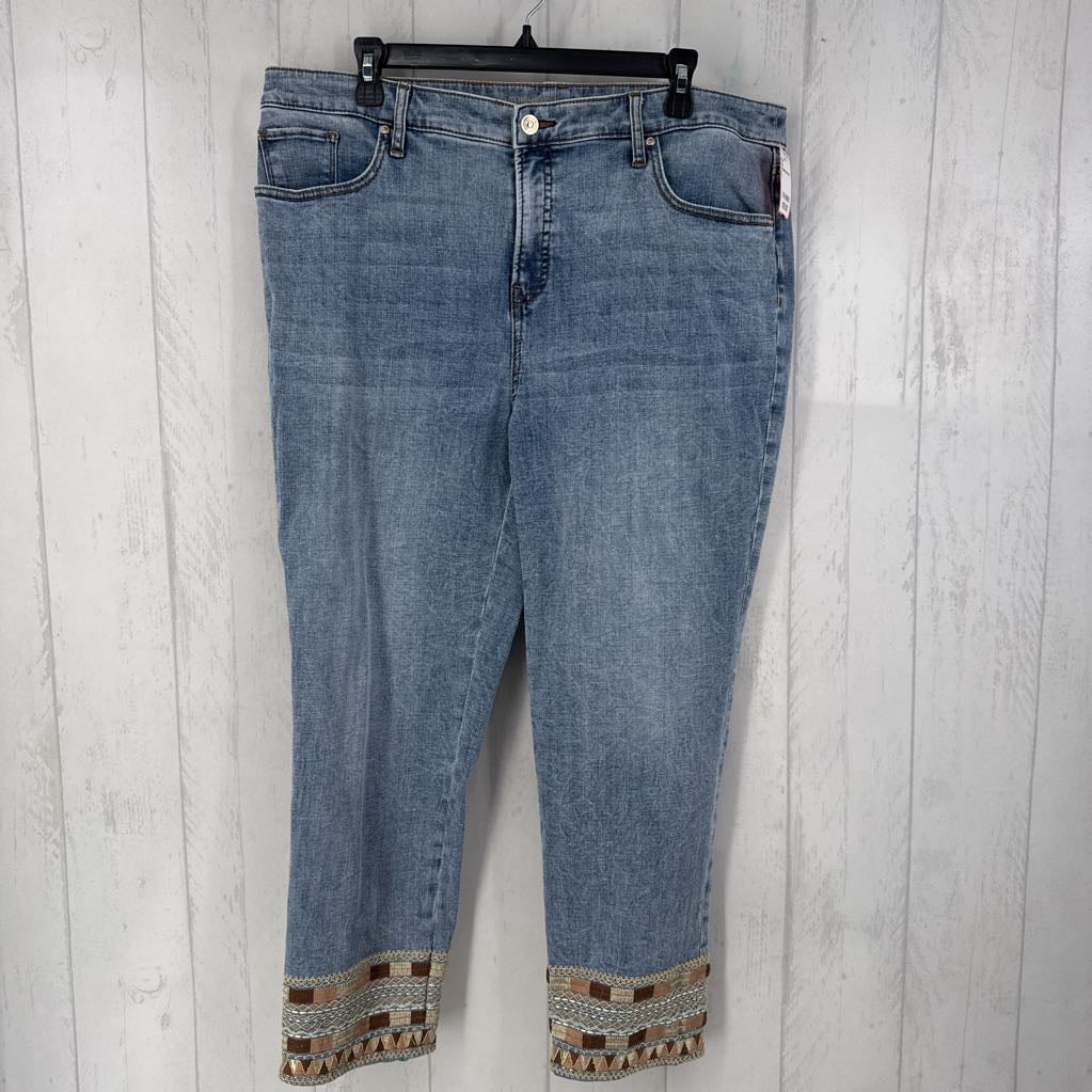 16 embelished slim leg ankle jean