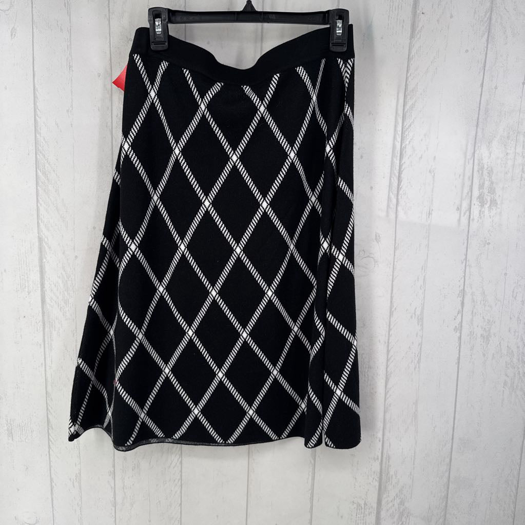 L diamond print pull-on knit skirt