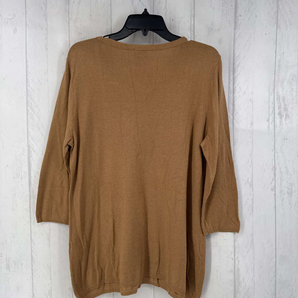 L v-neck 3/4 slv sweater