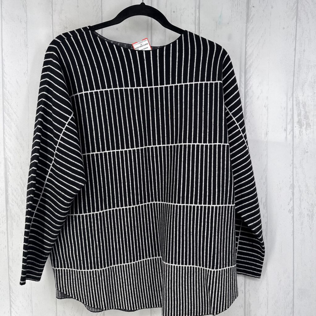 1X striped dolman slv sweater