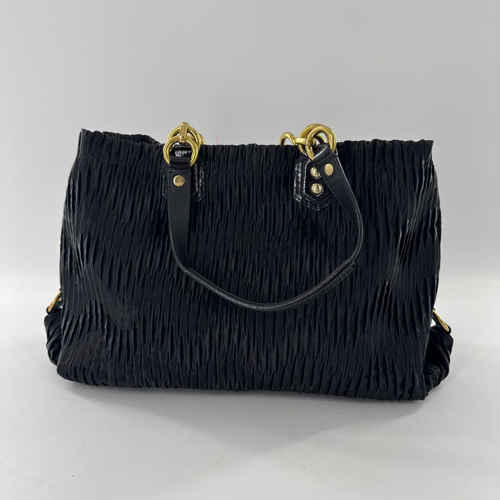 gathered satin satchel