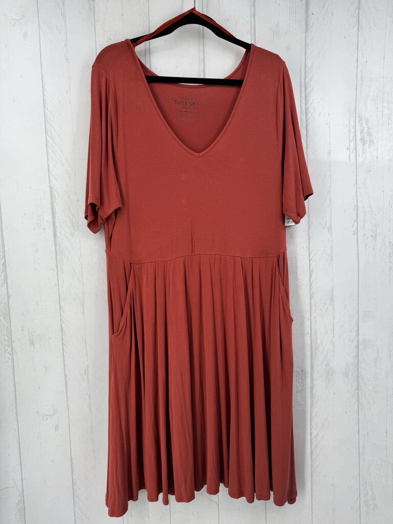 2 s/s pocket tiered ruffle v-neck dress
