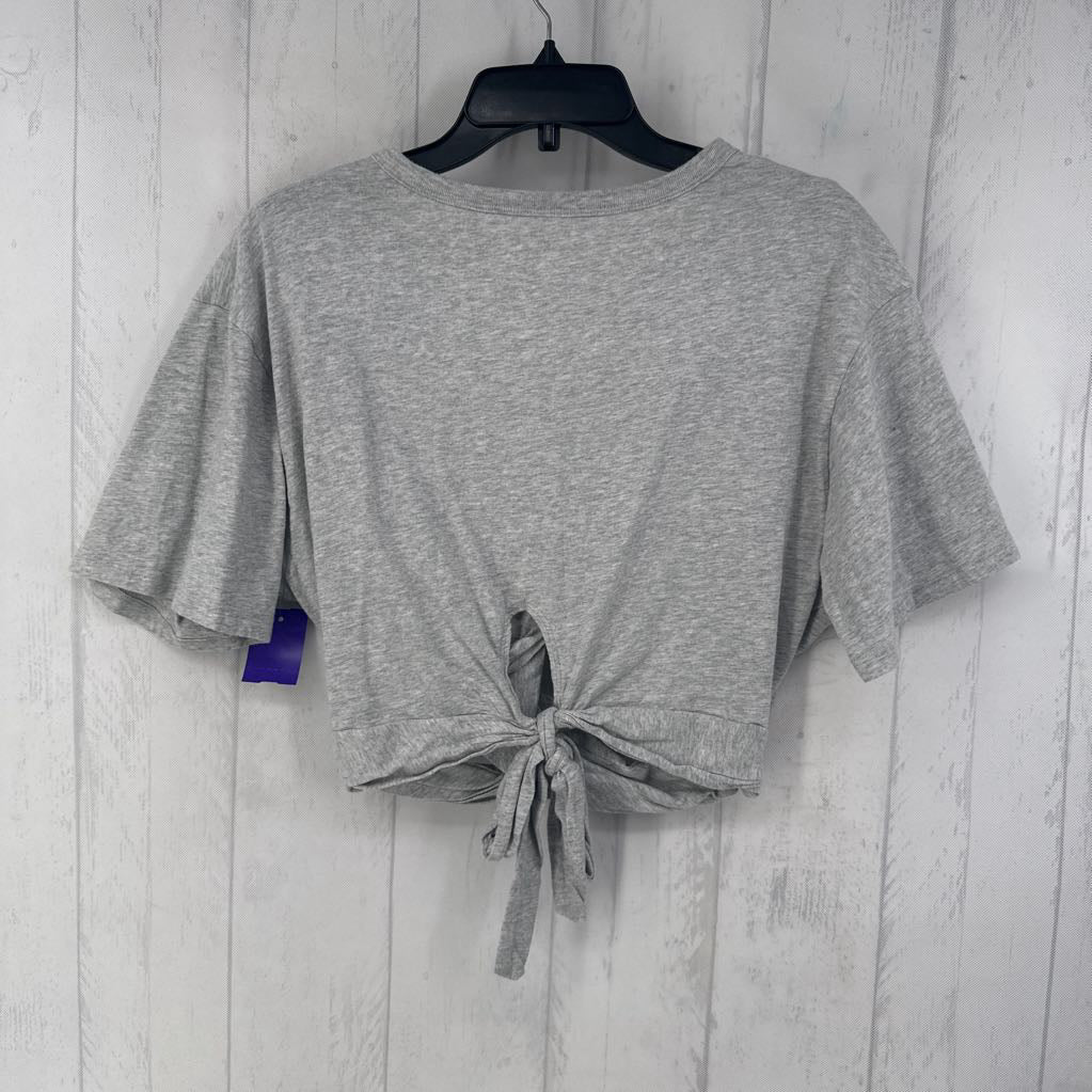 L s/s crop back knotted top