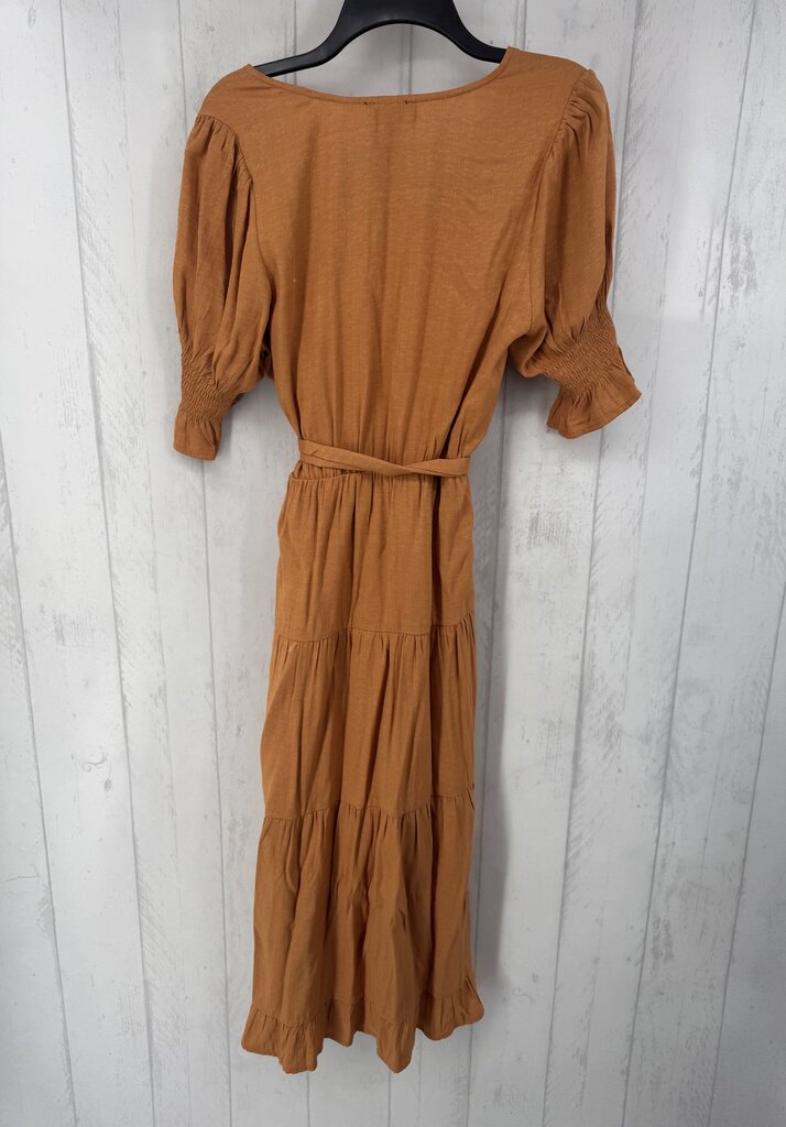 M s/s tiered ruffle maxi dress w/ belt