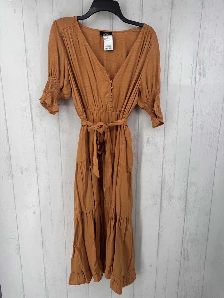 M s/s tiered ruffle maxi dress w/ belt