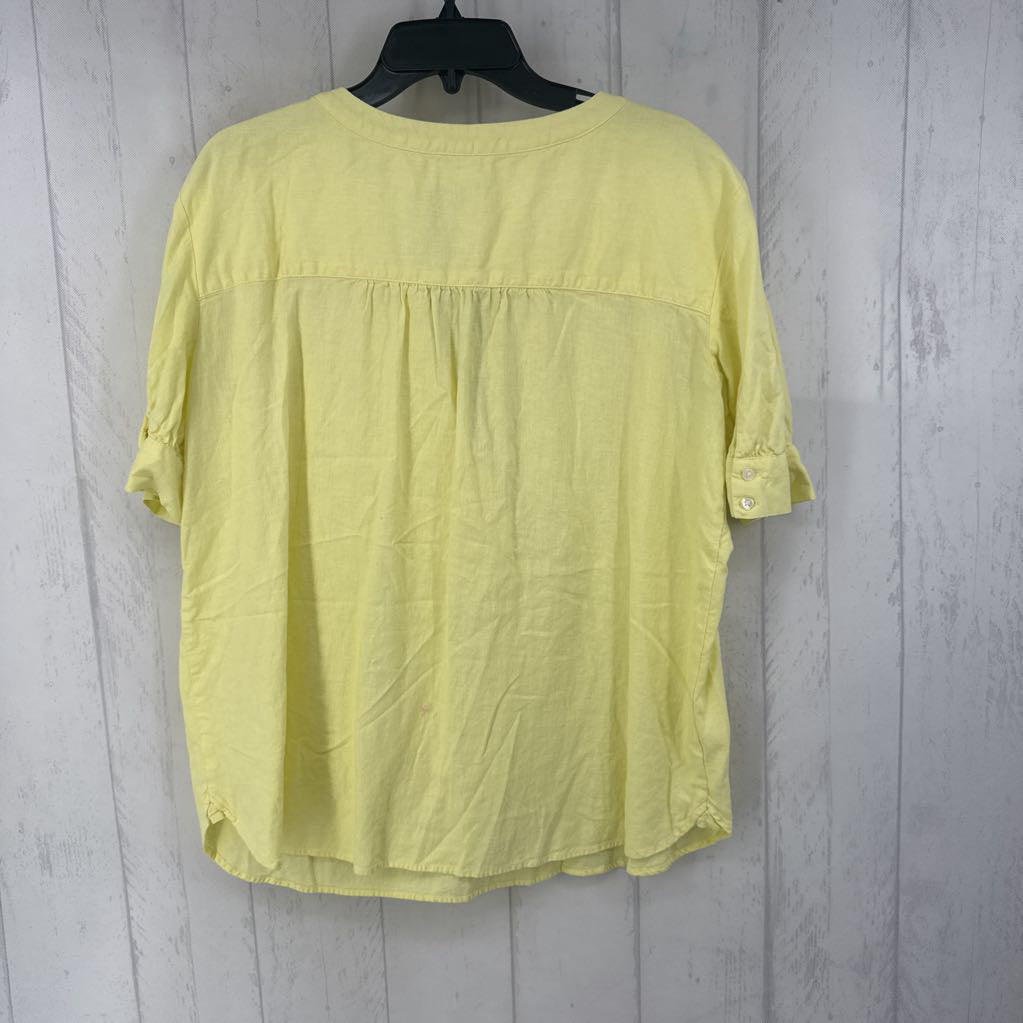 L s/s half button top