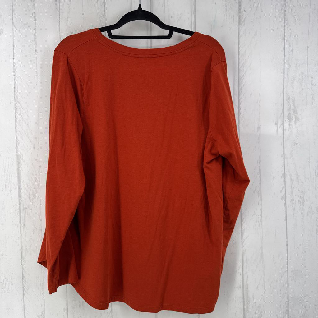 1X scoop neck l/s tee