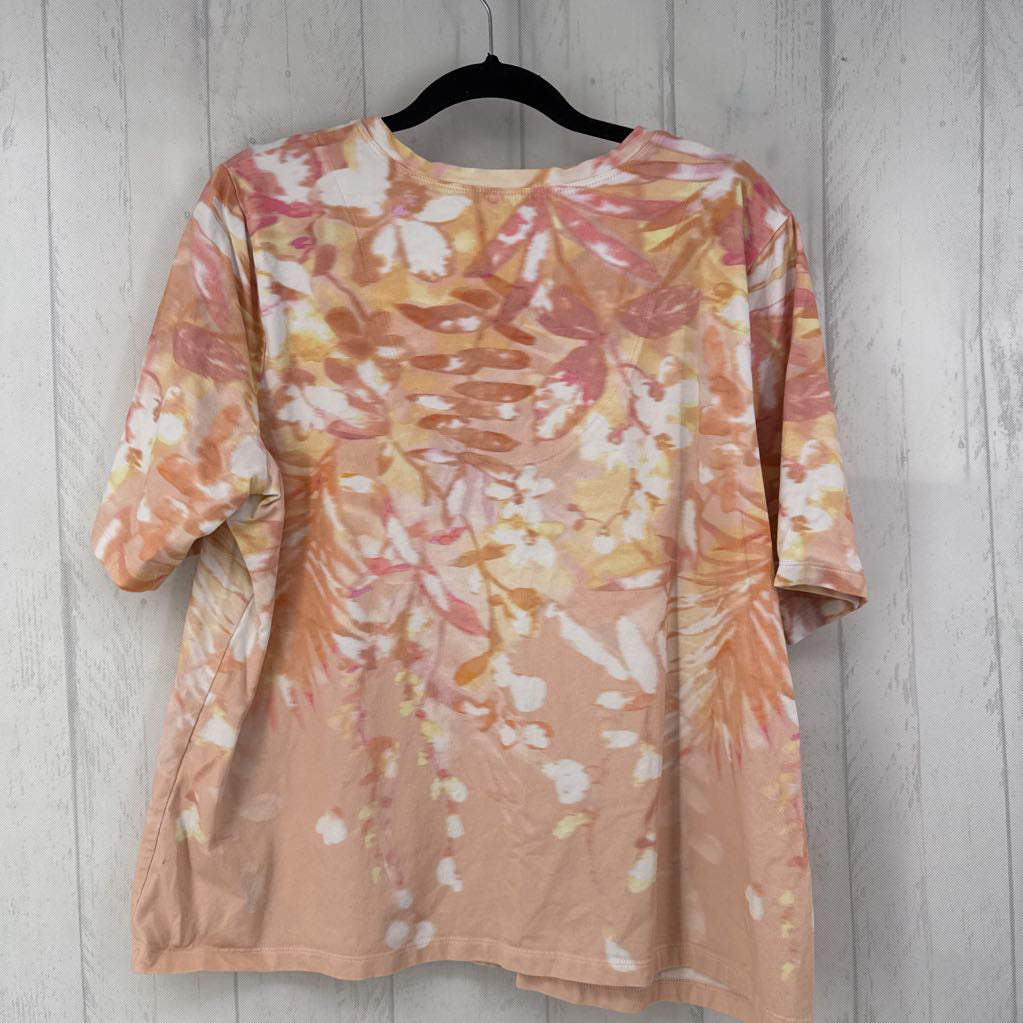 XXL printed v-neck s/s top