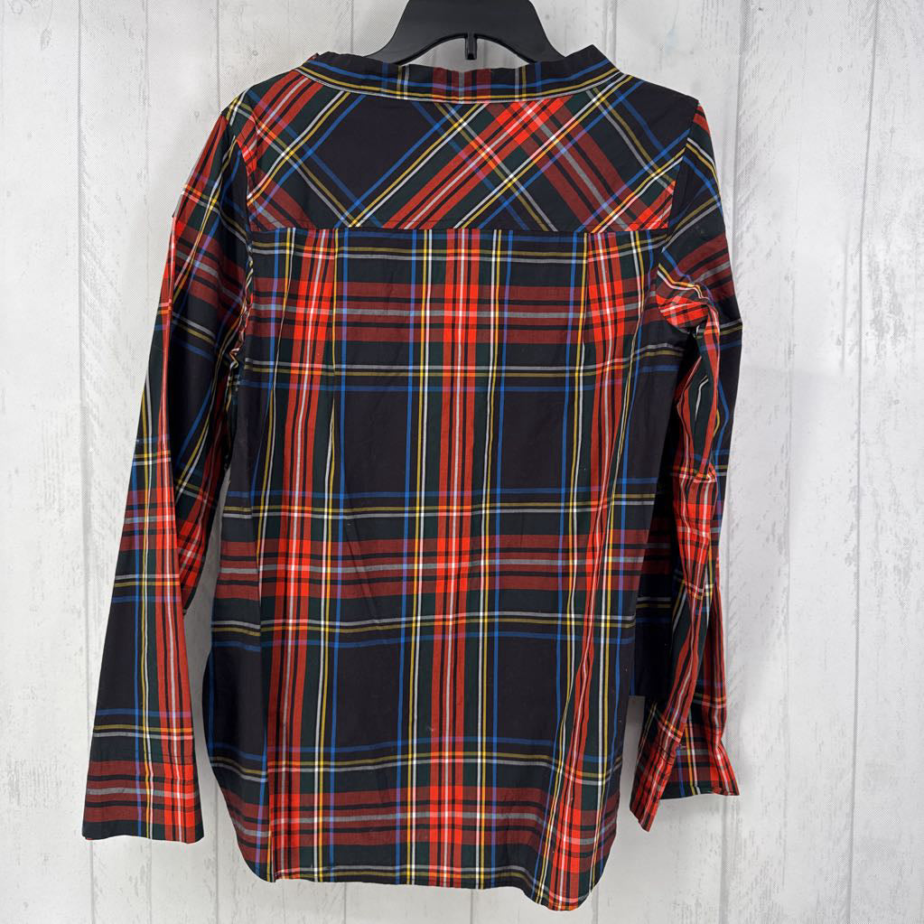 4 plaid l/s hi-lo top
