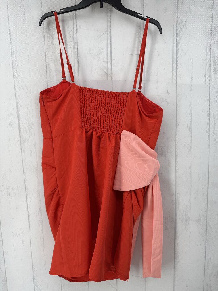 R36 XXL silky bow front slvls dress